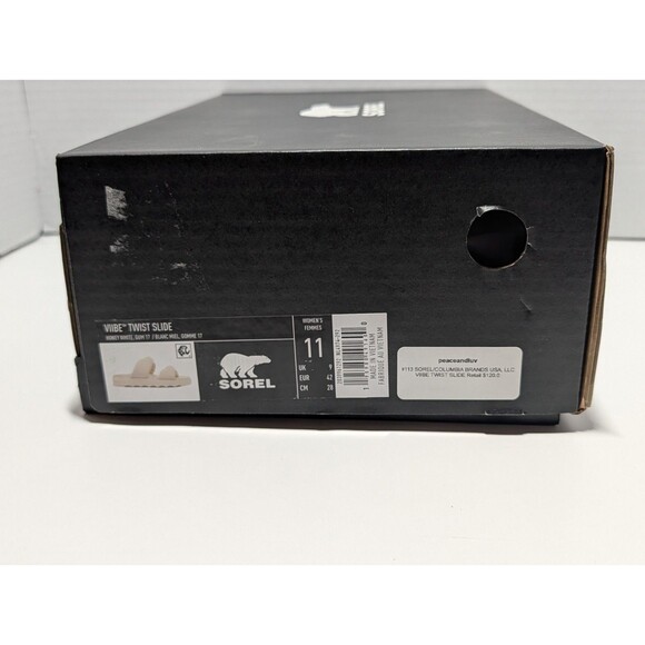 Sorel Vibe Twist Slide Sandals Womens 11 Honey White Platform Comfort Slides New - Picture 3 of 14